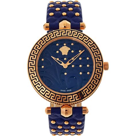 versace blue & rose gold-tone watch|Versace blue jeans superdrug.